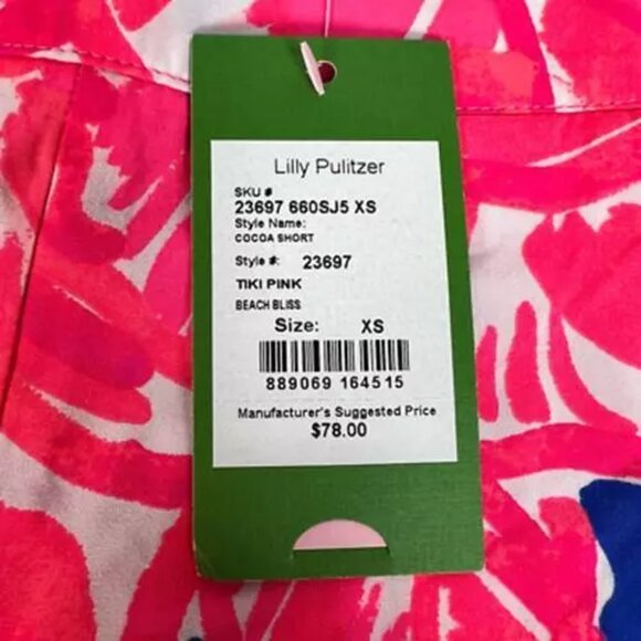 Lilly Pulitzer Womens Cocoa Shorts Tiki Pink Beach Bliss Pocket Fringe XS New - Picture 2 of 10